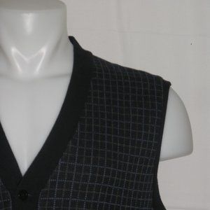 RRL Double RL Ralph Lauren Blue Windowpane Vintage Cardigan Vest Size XL